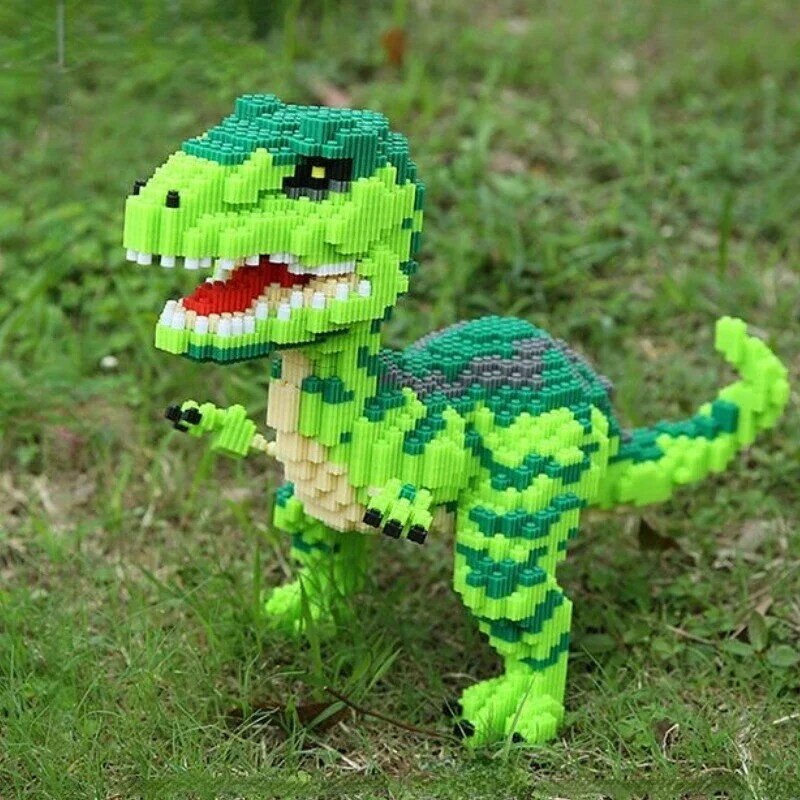 Świat zwierząt dinozaur zabawki budowlane gigantyczne cegły tyranozaura Rex DIY Model montażowy prezent urodzinowy dla dzieci dla dorosłych