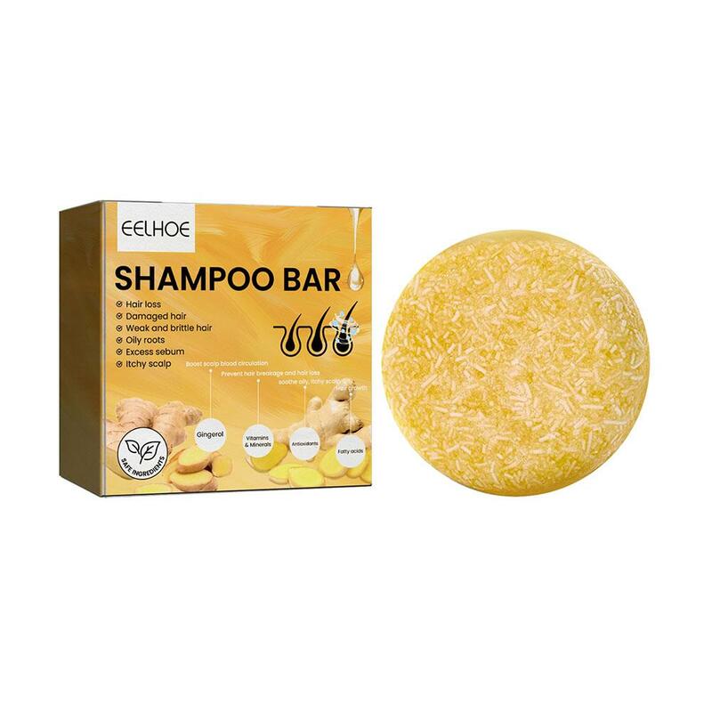 1/2/3/5PCS Ginger Shampoo Soap Hair Regrowth Thick Moisturizing Cold Processed Shampoo Bar Natural Plant Hair Care