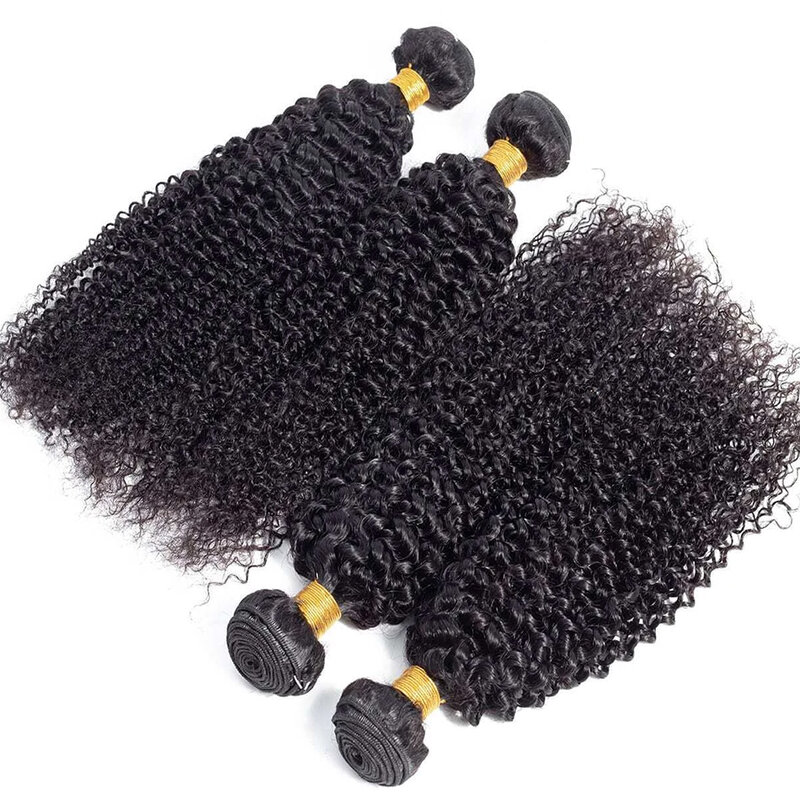 Extensiones de cabello humano virgen, mechones rizados, Color Natural, 1/2/3/4 mechones, venta al por mayor, 30 pulgadas