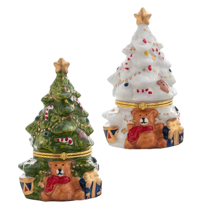 السيراميك شجرة عيد الميلاد حلية صندوق ، صندوق تخزين المجوهرات ، صندوق عرض ، المنظمون للحزب ، القرط ، عيد الميلاد ، عيد الحب ، هدية المرأة