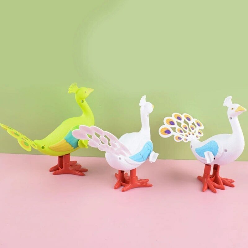 Mini Bird Wind-up ของเล่นน่ารักของเล่นนกยูง Fine เด็กอุปกรณ์ Clockwork ของเล่นเครื่องจักรกลการเกษตร Bird