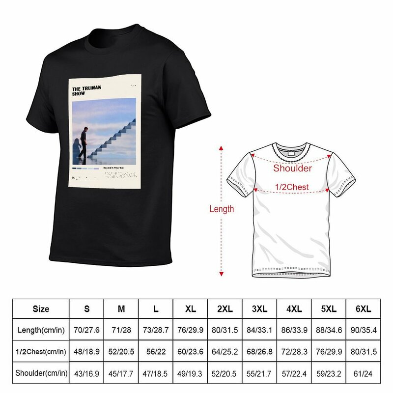 Cartaz de filme masculino camiseta gráfica, roupa fofa, secagem rápida, grande e alta