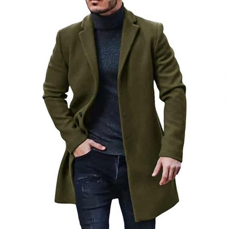 Soft Men Outerwear Jacket Coat Men's Solid Color Long-sleeve Lapel Button Coat Casual Loose Jacket for Autumn Winter for Men