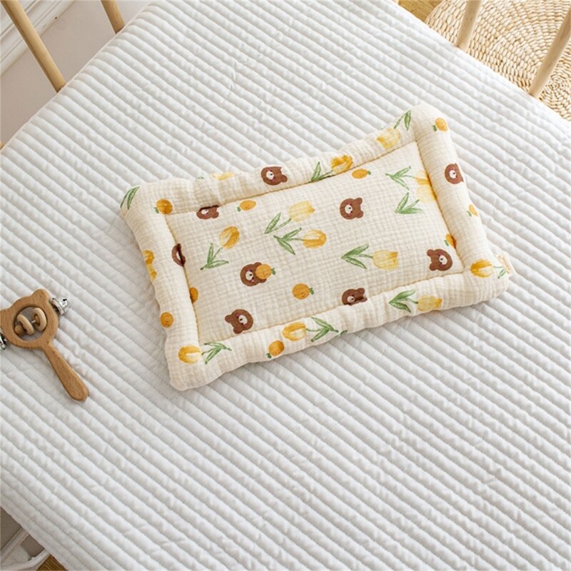 Плоская подушка для малышей, подушка для новорожденных с милым рисунком, дышащая подушка для мальчиков и девочек, От 0 до 12