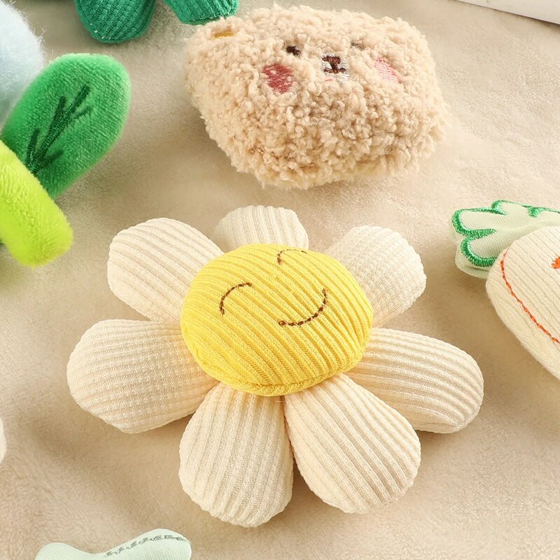 2024 Cute Embroidery Patches DIY Plush Flower Sunflower Ornaments Handmade No-adhesive Fabric Badges Hair Clips Bag Accessories