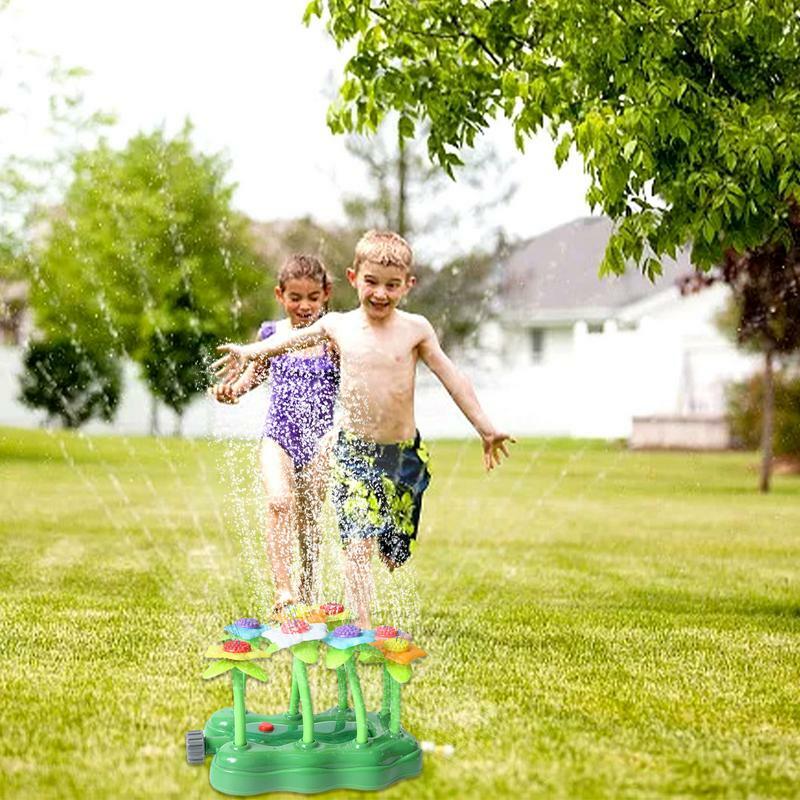 Water Sprinkler For Kids Rotatable Cute Water Sprinklers In Flower Shape Portable Multifunctional Outdoor Water Toys Decorative