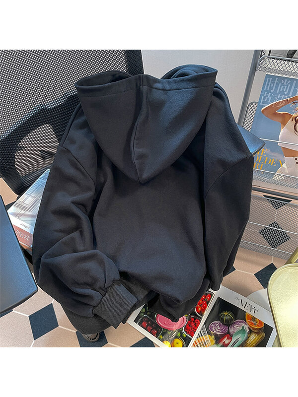 Женская толстовка с капюшоном, винтажная Толстовка свободного покроя с длинным рукавом, пуловер в стиле High Street, весна 2023