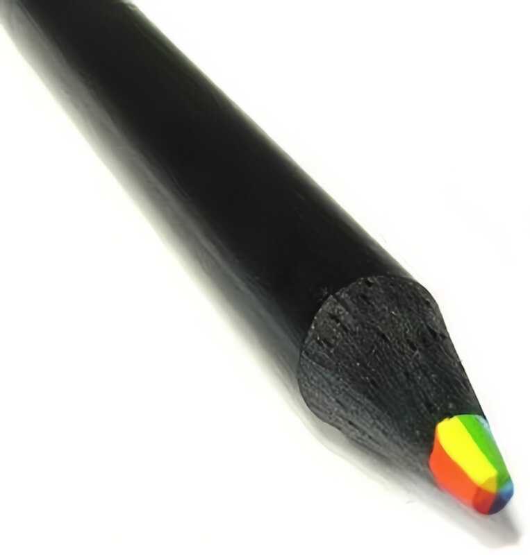 Lápiz de color arcoíris, suministros de pintura de madera negra, no tóxico, protección del medio ambiente, 7 colores, 60 piezas