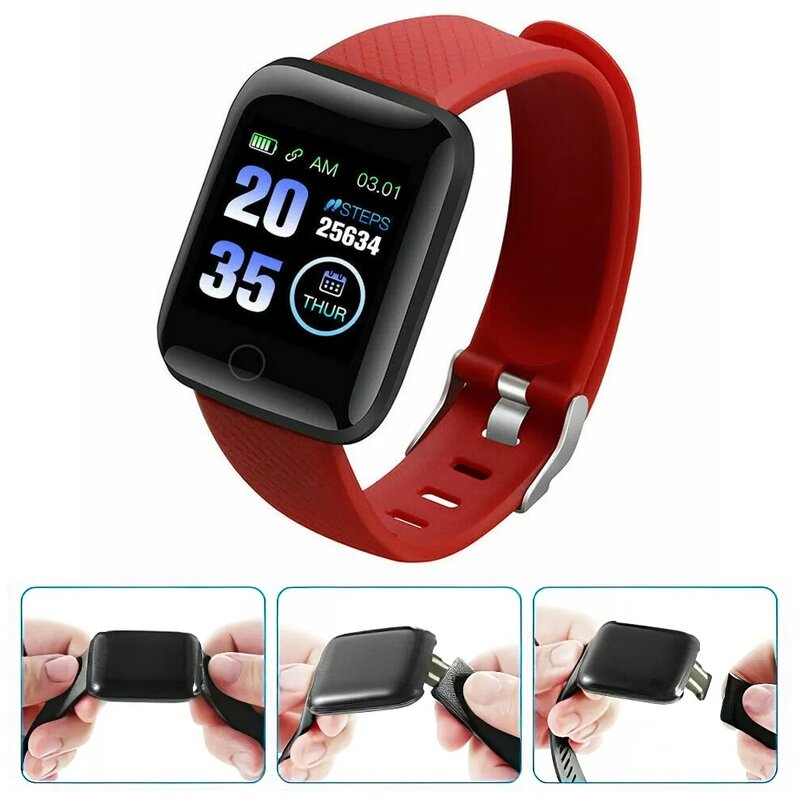 116 Plus D13 Smart Watch Wristband Sports Fitness Blood Pressure Heart Rate Call Message Reminder Android Pedometer Smart Watch