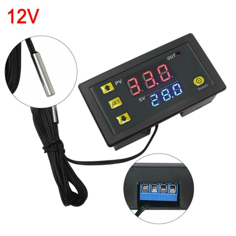 Controlador Digital de Temperatura com Display LED, Termostato Regulador, Calor e Arrefecimento Instrumento de Controle, W3230, 12V, 24V, AC 110-220V, 20A