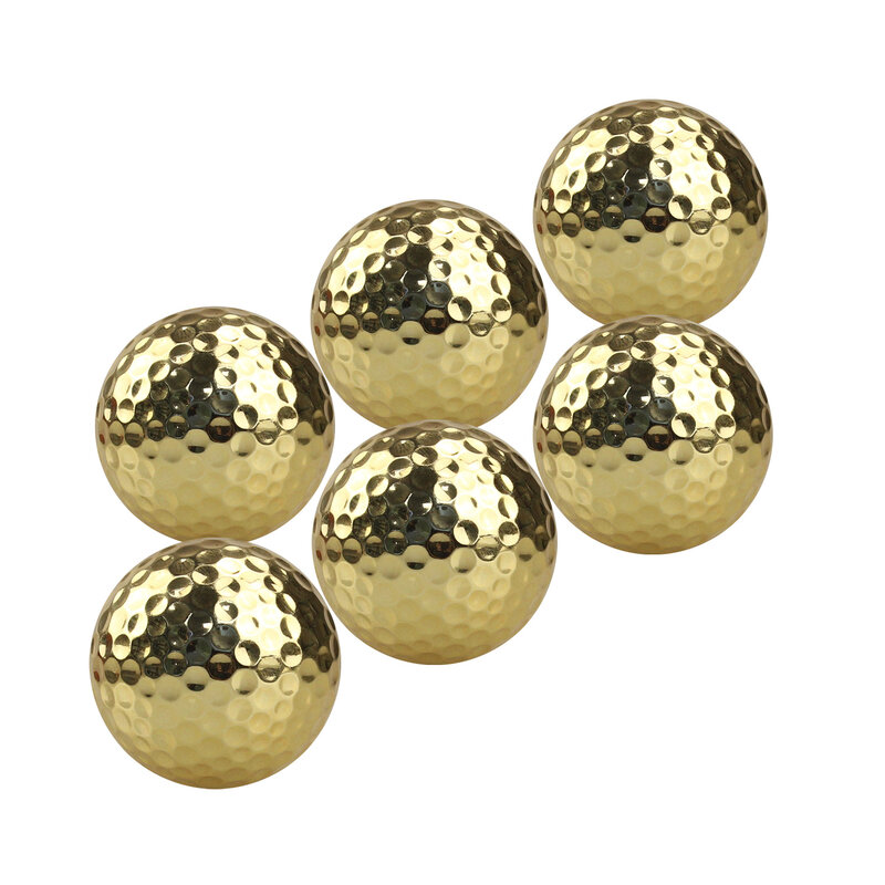 CRESTGOLF-pelotas doradas de dos capas, 6 unidades, entrenamiento, dos piezas, como regalo