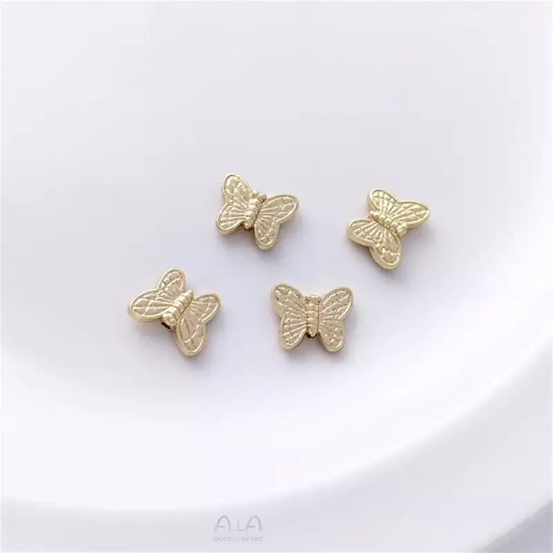 1 stücke 14 Karat Gold beschichtet DIY Zubehör Schmetterling durch Loch getrennt Perle hand gefertigte Kette Ohrschmuck hand gefertigte Materialien