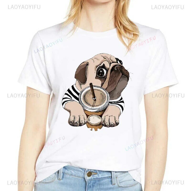Kawaii Sheep Йога Альпака животный принт Женская с коротким рукавом высокое качество хлопок футболки Графический Топ Женская мода 2024