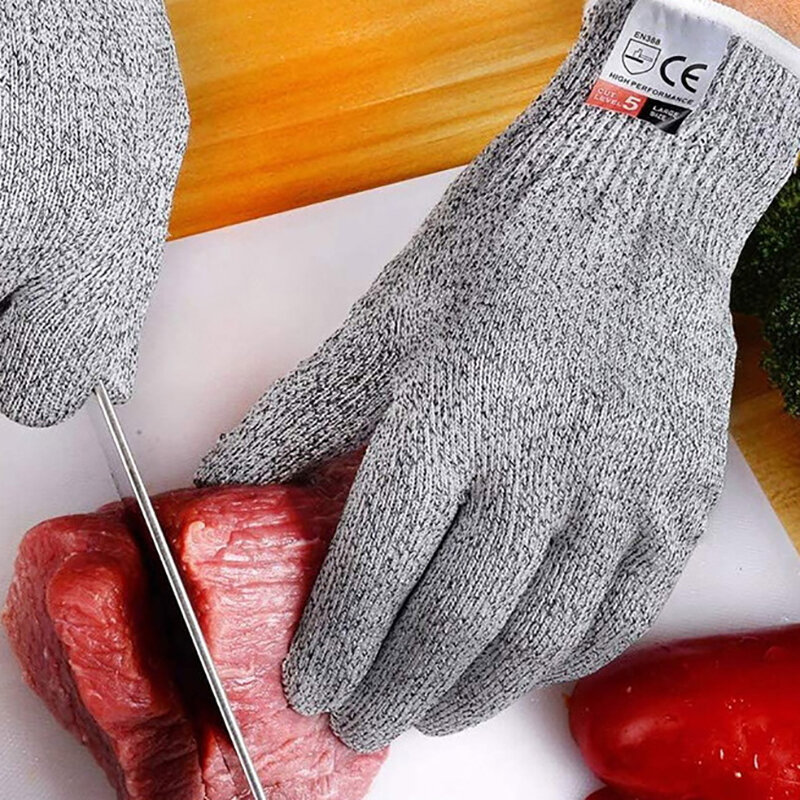 Grade 5 Anti-cutting Proof Gloves Grey Black Anti Cut Safety Work Protective Gloves Cut Resistant Gloves