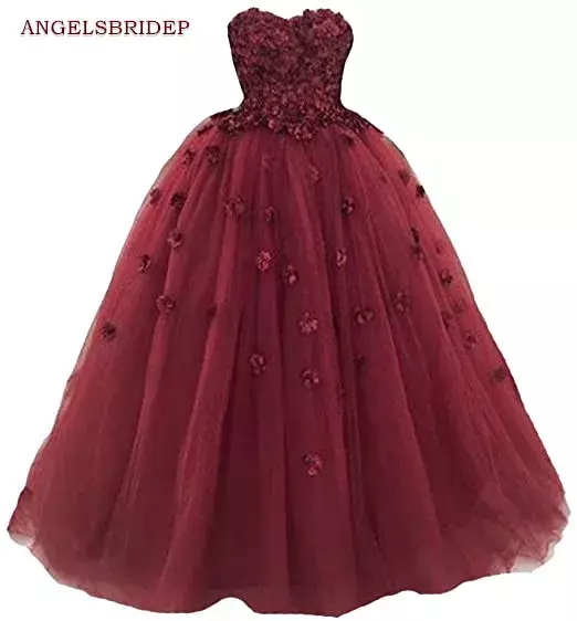 Vestido de baile de quinceañera con escote Corazón, 15 vestidos de fiesta, moda 3D, flor, hasta el suelo, tul, Cenicienta, talla grande