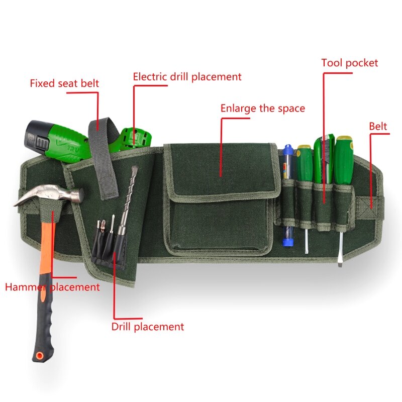 K1KA حقيبة خصر للأدوات الكهربائية تحمل الحقيبة مفك البراغي حزام قابل للضبط