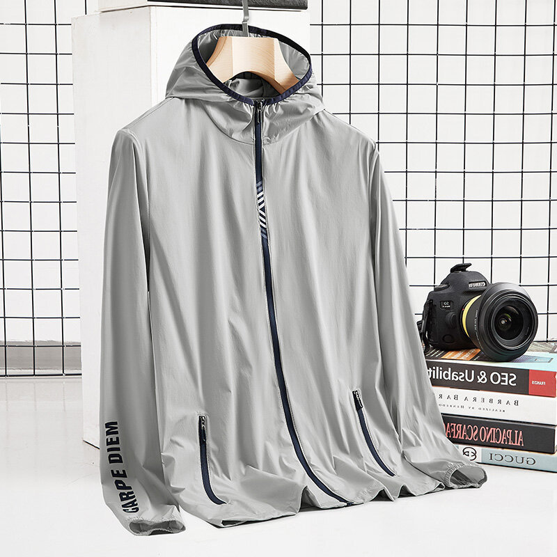 UPF50 + 자외선 차단 재킷 남성용, 야외 등산, 캠핑, UV 차단 코트, 캐주얼, 루즈, 피트니스 의류, 여름