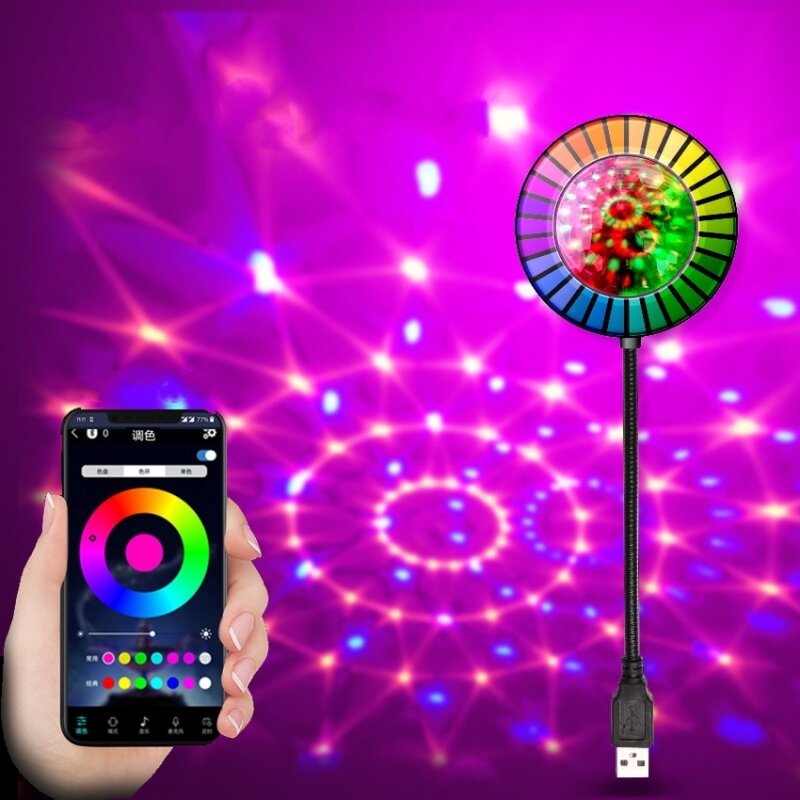 Rgb Pickup Lampjes Mini Usb Muziek Ritme Magic Podiumeffect Projectielamp Led Party Disco Auto Decoratie Sfeer Nachtlampje