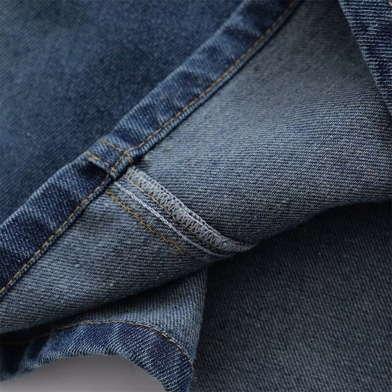 Neues träger loses, schmal geschnittenes Jeans kleid mit Retro-Hosenträger für Frauen