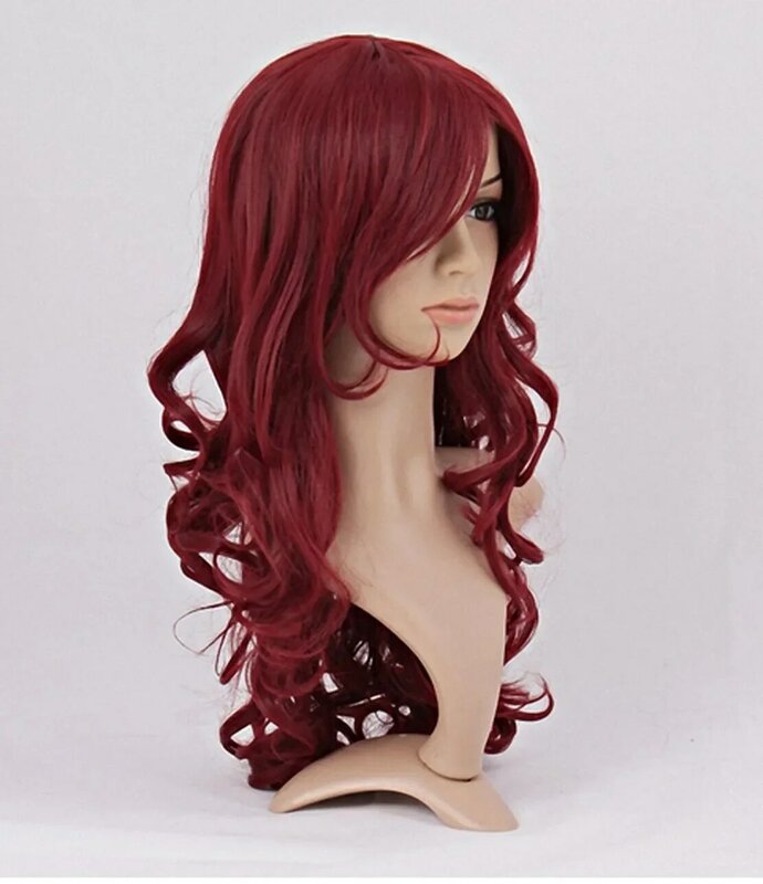 Fashion Women's Curly Cosplay Costume Party Long Red Wigs Synthetic