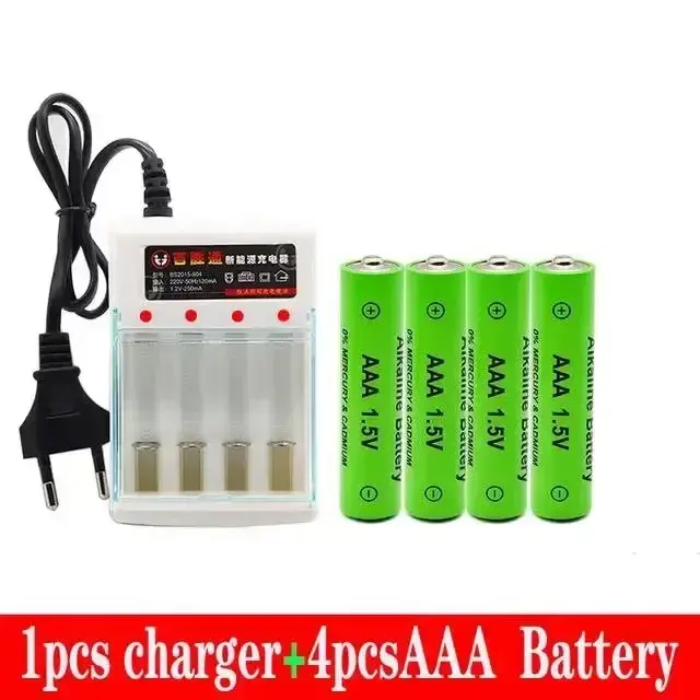 Batería alcalina AAA para juguetes, pila recargable de 100% mah y 3000 V para Control remoto, con cargador alarma de humo, 1,5