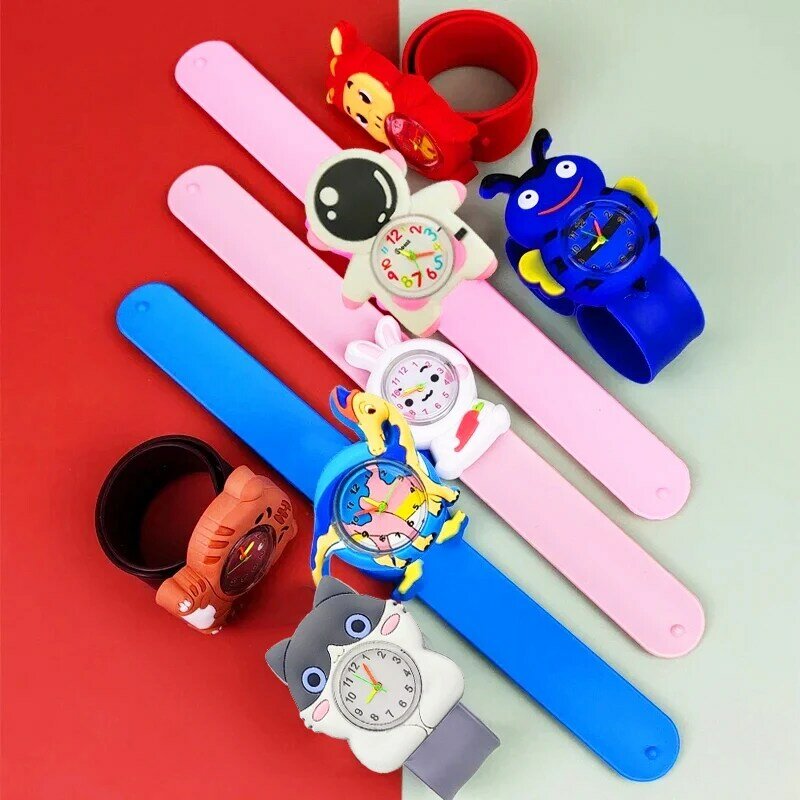 워터 랜드 에어 동물 팀 어린이 시계, 아기 학습 시간 팔찌 장난감 키즈 슬랩 시계, 여아 남아 아이 생일 선물 시계