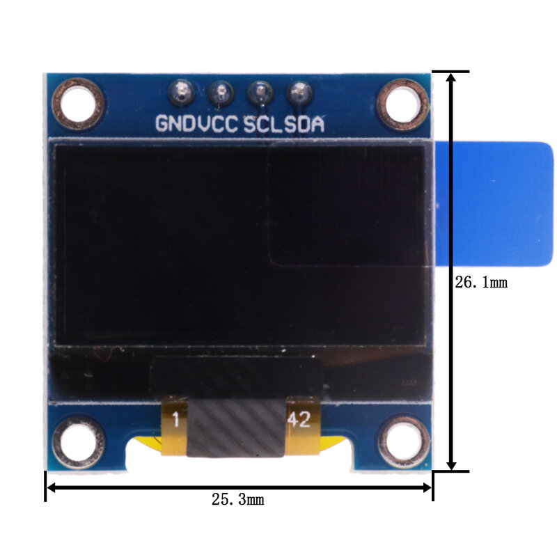 Módulo de tela OLED para Arduino, cor branca e azul, 0,96 em, 128x64, 4Pin, 7Pin, IIC, I2C, SPI Comunicar
