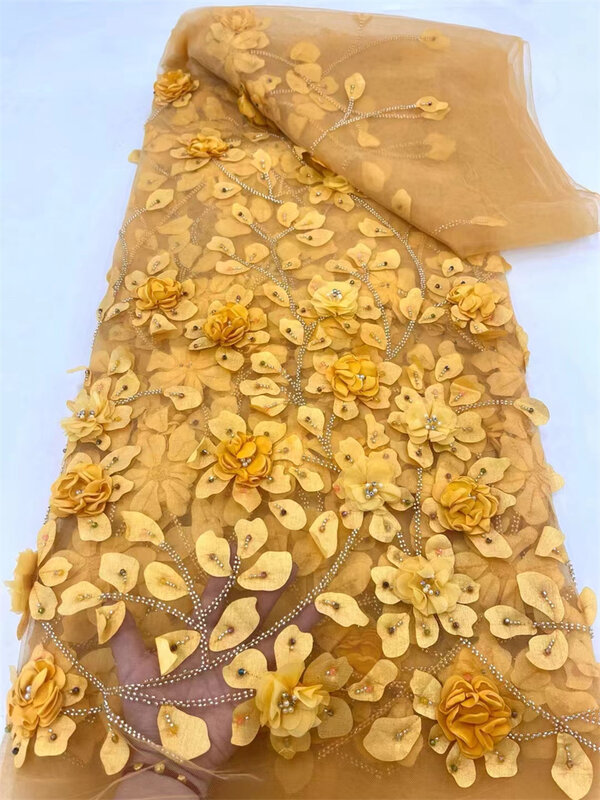 Африканские кружевные ткани с блестками, нигерийская Тюлевая кружевная ткань для свадебной вечеринки, Высококачественная вышивка, французское шитье, 5 ярдов, 2024