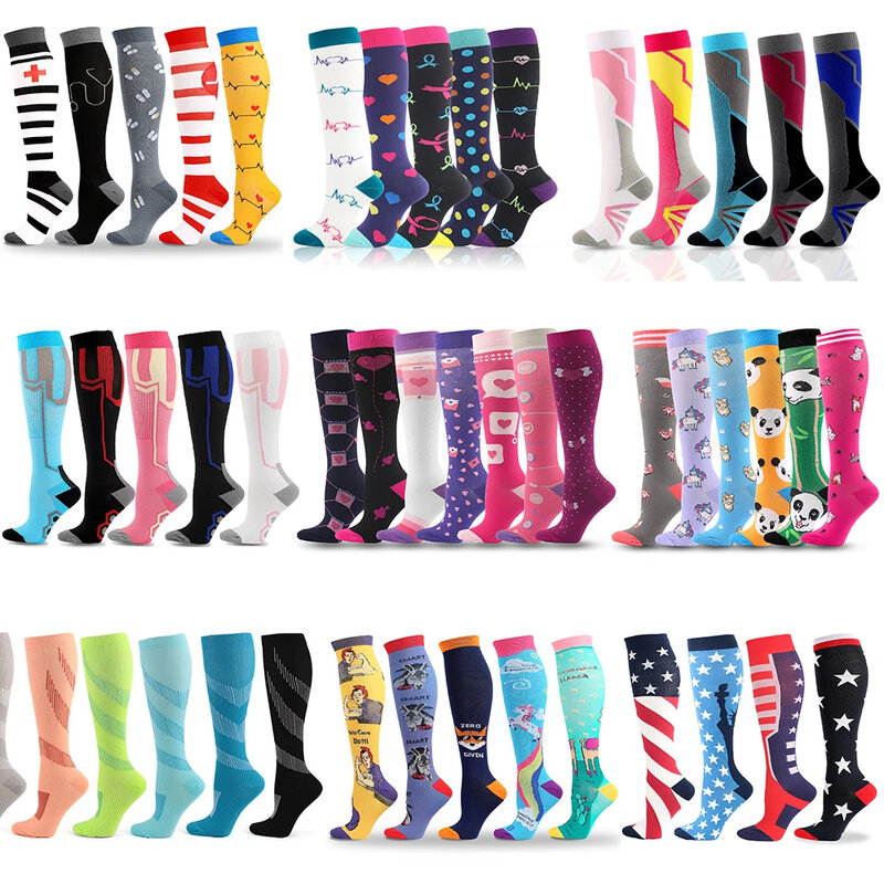 3/5/6 Compression Socks For Men's Tight Fitting Socks Running Cycling Basketball Rugby Golf Gym Sports Socks Fatigue Resistance