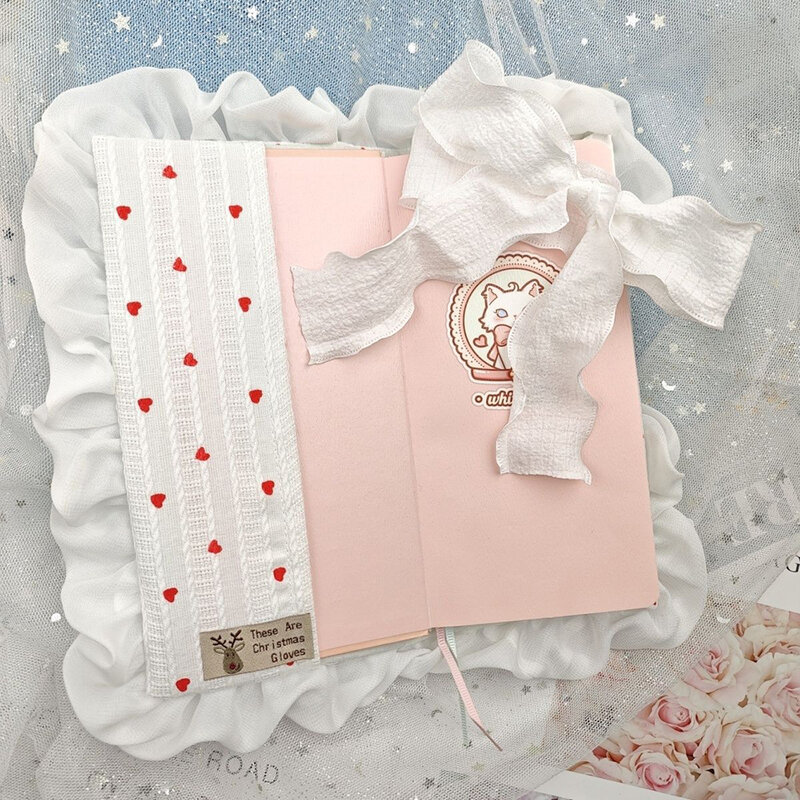 Декоративный чехол для блокнота INS A5/A6, Защитная ткань для скрапбукинга, с бантом на руку, чехол «сделай сам», Детская Обложка, подарок для девушек