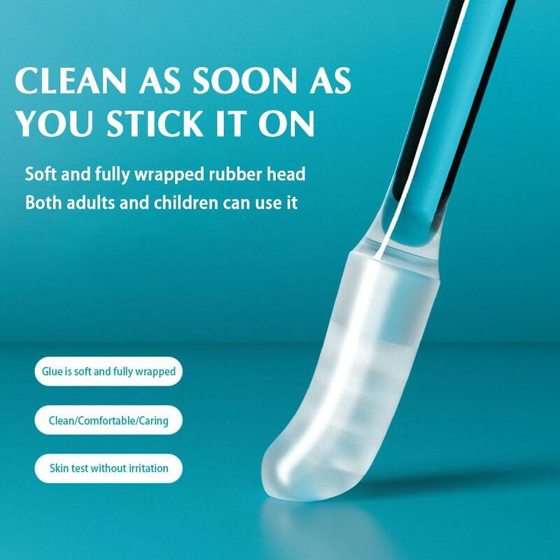 Lepkie patyczek do uszu do czyszczenia uszu wymazy z patyczków wielokrotnego użytku do usuwania miękkich uszu silikonowe urządzenie czyszczące do usuwania woskowiny I3S7