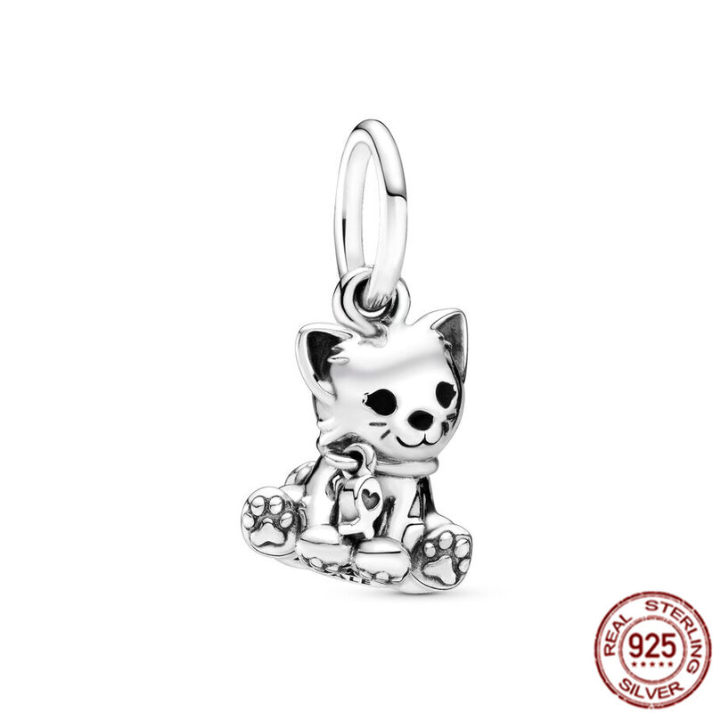 Gorąca wyprzedaż oryginalna 925 srebrna balon ze szczeniakiem i pudlem wisiorek dla psa koraliki wisiorek pasujące do bransoletka Pandora DIY biżuteria prezent