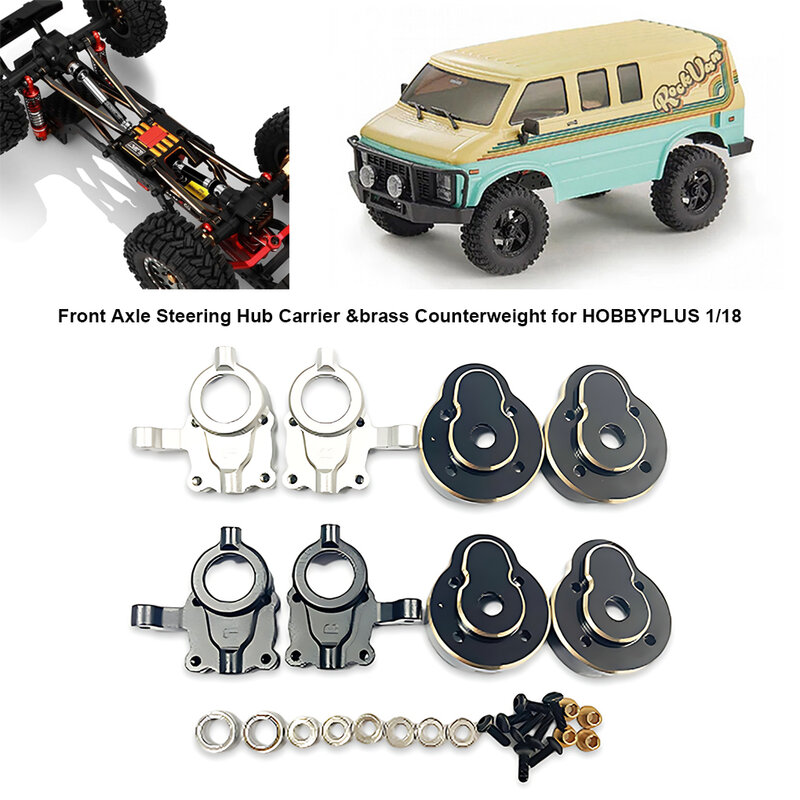 4pack/lot Steering Hub Carrier Brass Counterweight For 1/18 HOBBYPLUS 4WD Crawlers Transform 1/18
