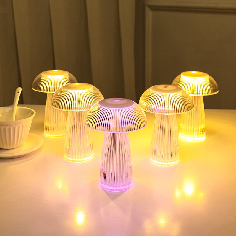 Criativo cristal cogumelo medusa abajur, decoração pequena lâmpada de noite, luz ambiente, luz de cabeceira, amazon, cross-border, novo, 2023