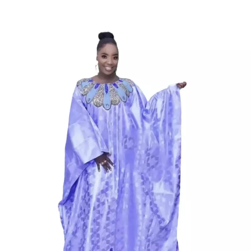Europäische Dashiki muslimische Abayas für Frauen Dubai Maxi Bazin Kleider Muster druck Kaftan Fledermaus Ärmel Schärpen Pullover Robe