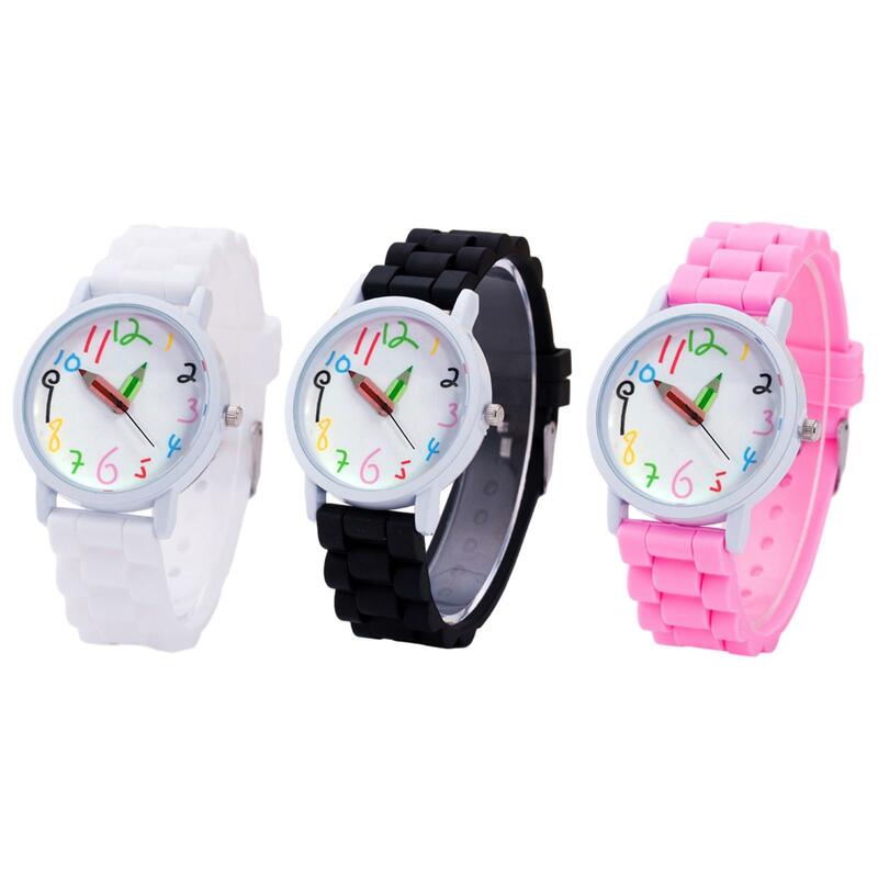 Jam tangan silikon anak laki-laki dan perempuan, jam tangan waktu akurat untuk perjalanan mendaki luar ruangan aktivitas belanja hadiah ulang tahun