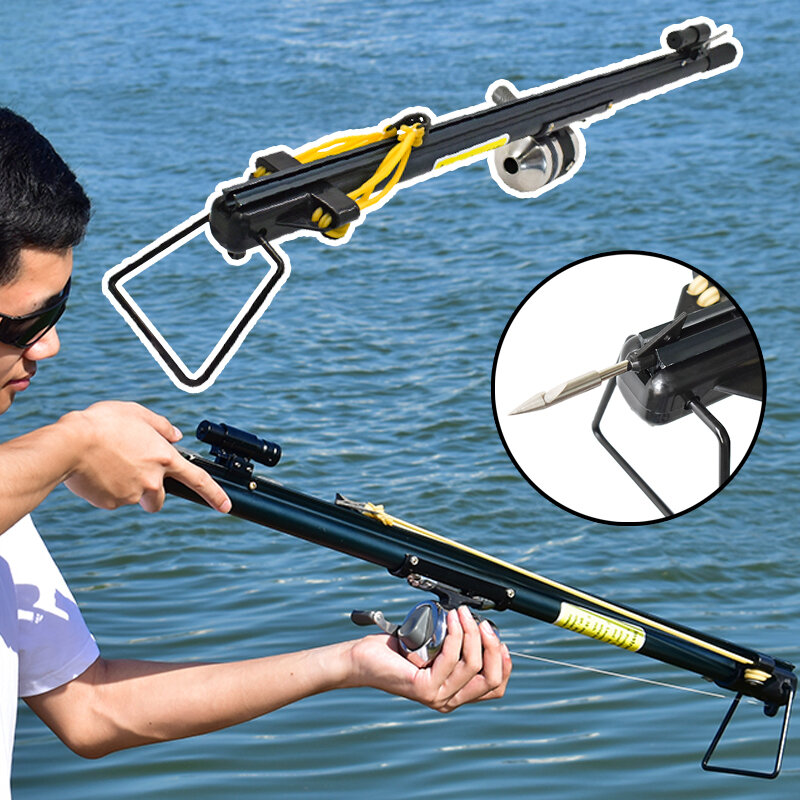 Pesce all'aperto tiro fionda mulinello da pesca accessori caccia ad alta potenza fionda metallo pesce dardo catapulta Laser ad alta potenza