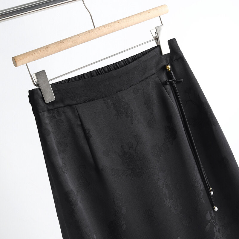 Darmowa wysyłka 2024 nowa wysokiej jakości damska spódnica designerska odzież casual smycz złote koraliki zdobione spódnice damskie