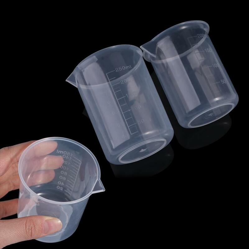 Multipurpose for Kitchen Laboratory Test Plastic Stackable with Scale Measuring Cup Beaker Mixing Cups Graduated Cylinder