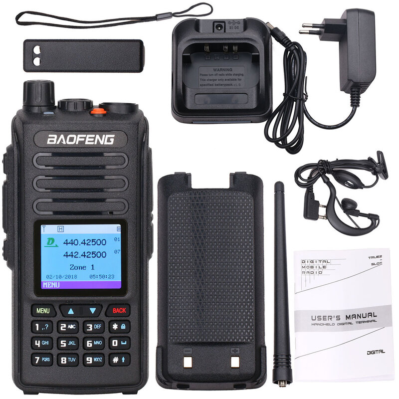 Портативная рация BAOFENG для мобильных телефонов, портативный терминал DM1702, радио, двухдиапазонное DMR, двухстороннее радио, уровень 2