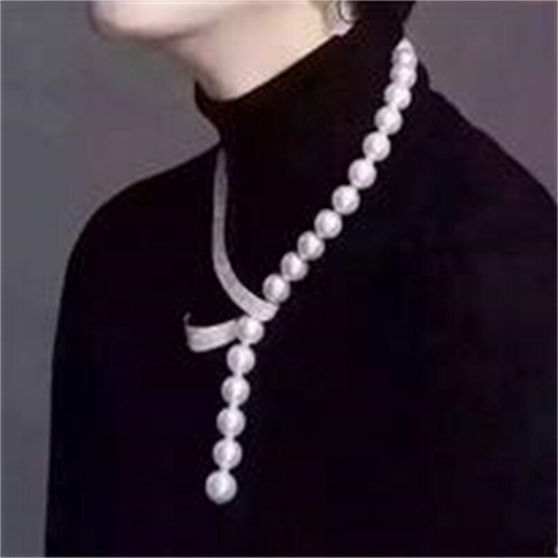 new design round 10-11 mmsouth sea white pearl necklace 24 inch