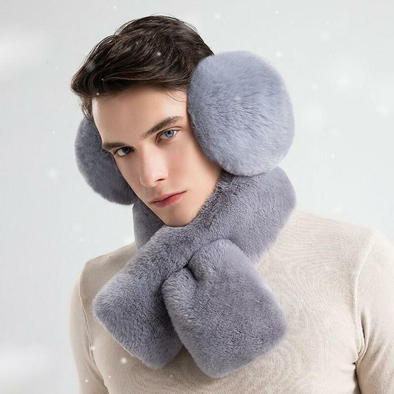 여성용 보온 귀마개, 매우 두꺼운 방풍 플러시 귀마개, 스카프 포함, 겨울용 따뜻한 야외 귀 워머