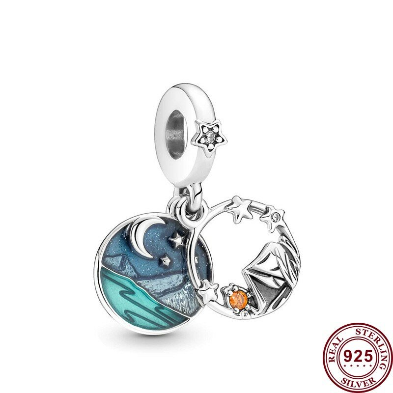 Penjualan laris 925 Perak Seri laut Turtle gurita bunglon manik-manik Logo untuk asli wanita gelang kalung DIY pesona perhiasan