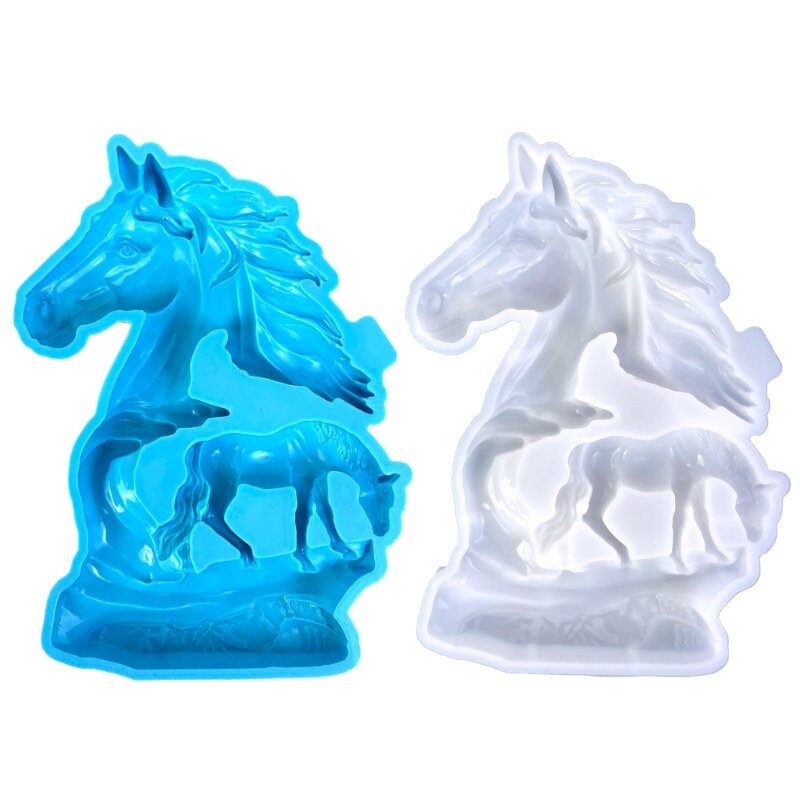 Holle paardensculpturen mal gemakkelijk te ontvormen siliconen mal paardenstandbeelden ornament maken mal voor doe-het-zelvers