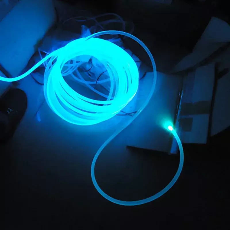 PMMA Side Glow Optic Fiber Cable para Todos os Tipos, LED Iluminador Brilhante, Peças de Iluminação do Motor, 1.5mm, 2mm, 3mm, 4mm