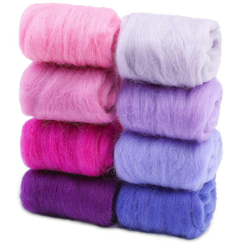 10G DIY Wool Roving Needle Felting 8 Colors Wool Felting Fibre Handmade Material For Beginners Needle Felting Product Making