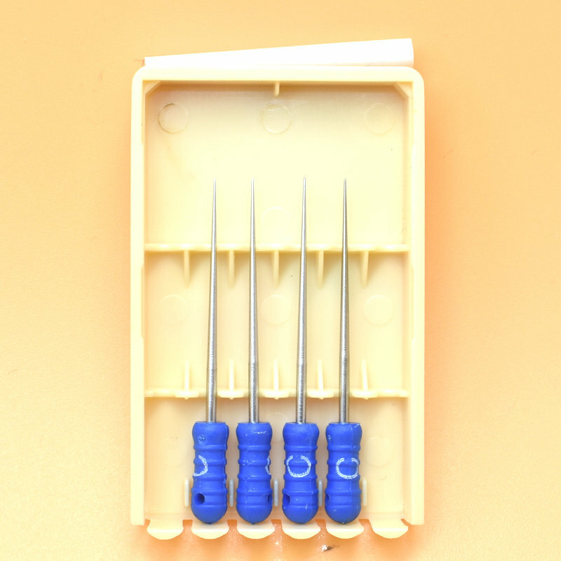 الأسنان 4 قطعة إصبع مفرشة اللبية الملفات الفولاذ المقاوم للصدأ قناة الجذر المستخدمة تنظيف الجذر