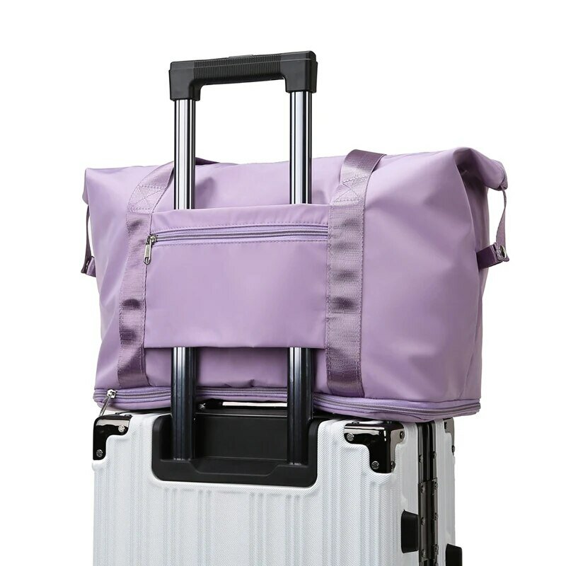 Bolsa de equipaje de viaje con separación seca y húmeda, bolsa de transporte de corta distancia, bolsa de almacenamiento portátil de gran capacidad, bolsa de agua ligera