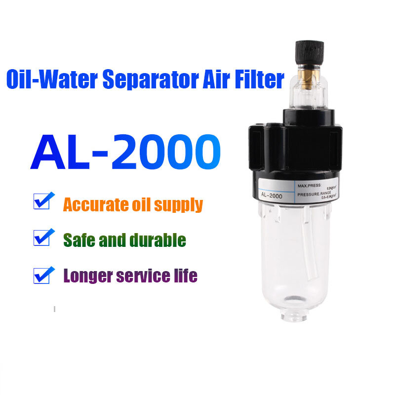Tratamiento de fuente de aire neumática AL2000 02, separador de niebla de aceite, lubricación, alimentador de aceite, regulador de volumen de aceite