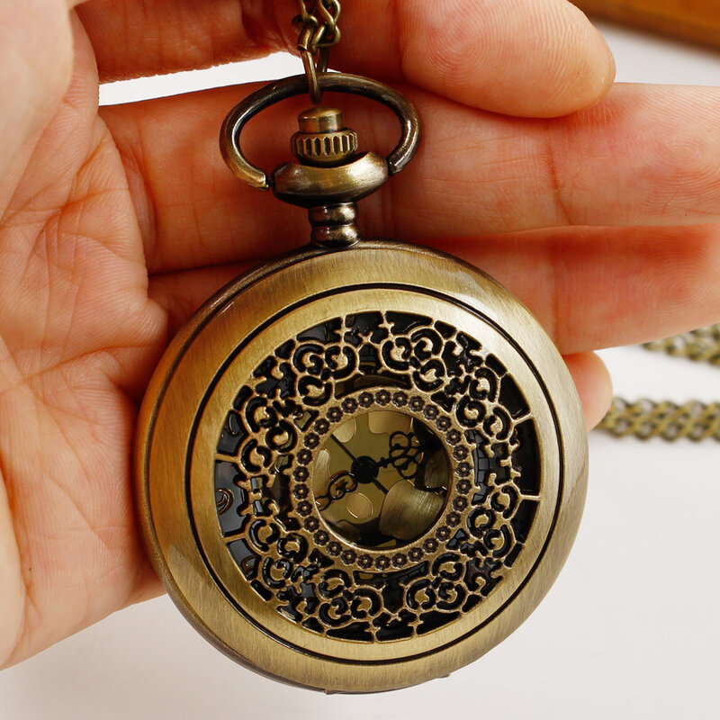 New Classic Hollowed Out Clamshell Vintage Pocket Watch Men's and Women's Antique Gift Flip Watch reloj de bolsillo